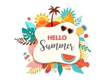 Hello Summer sun and beach items